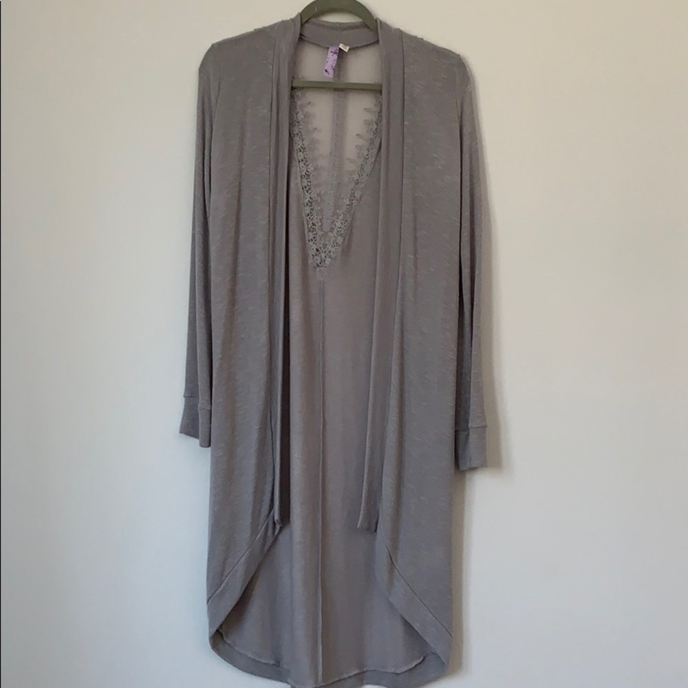 Light Cardigan with Embroidered Chiffon Back